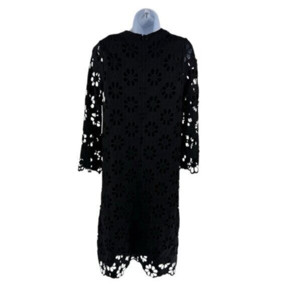 Tuckernuck NEW Noir Eyelet Hutton Long Sleeve Cotton Formal Midi Dress Size M - Picture 7 of 11